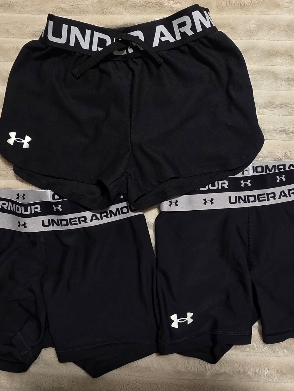 Under Armour Girls' Black Athletic Shorts - Pack